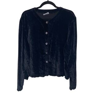 Cut Loose Top Womens Large Vintage USA Velvet 
Lagenlook Minimalist Button Shirt